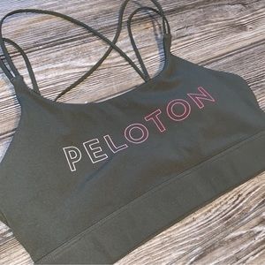 Strappy sports bra by Peloton olive green small
